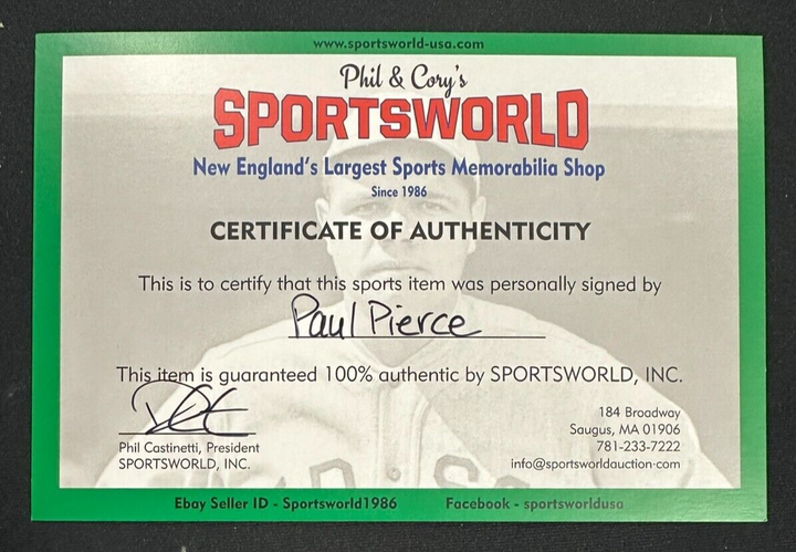 Paul Pierce Autographed June 2002 Beckett Basketball Boston Celtics HOF