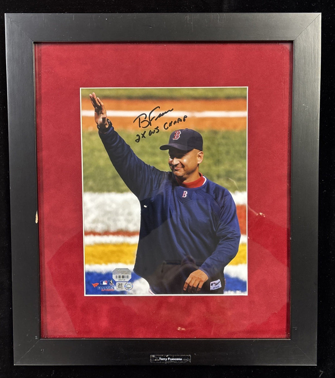 Terry Francona Boston Red Sox Manager  Autographed Framed Picture 16x14 COA