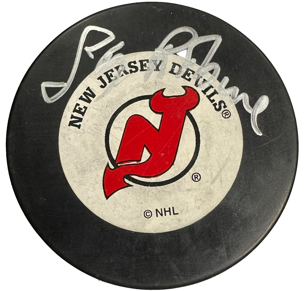 Larry Robinson Autographed 1995 Stanley Cup Champions Puck New Jersey Devils BAS
