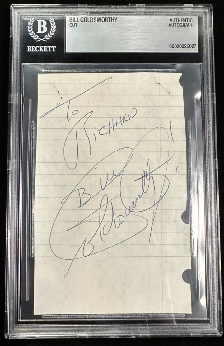 Bill Goldsworthy Autographed Cut Signature BAS North Stars Encapsulated
