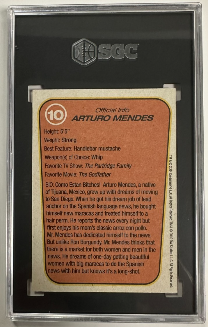 2011 DreamWorks Anchorman The Legend of Ron Burgundy Arturo Mendes SGC 9.5 MT+
