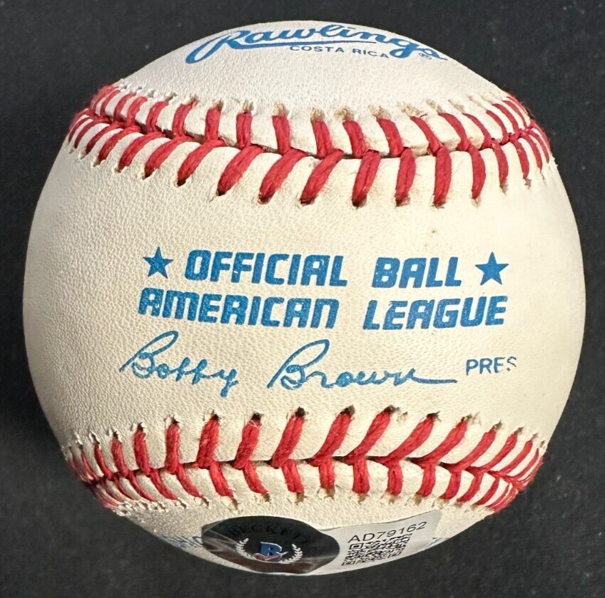 Ray Bourque Autographed Official American Baseball Bruins BAS HOF