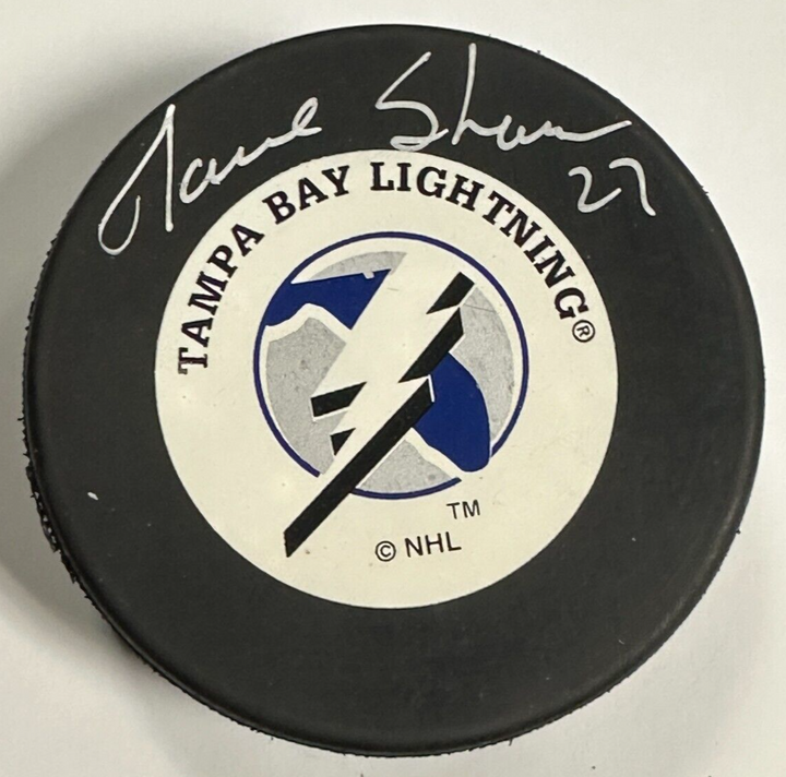 Dave Shaw Autographed Tampa Bay Lightning Hockey Puck BAS NHL