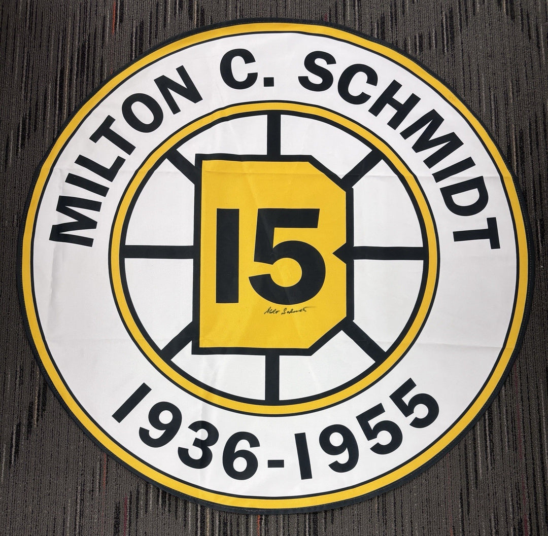Milt Schmidt Signed 38” Retirement Banner  Boston Bruins HOF Sportsworld COA