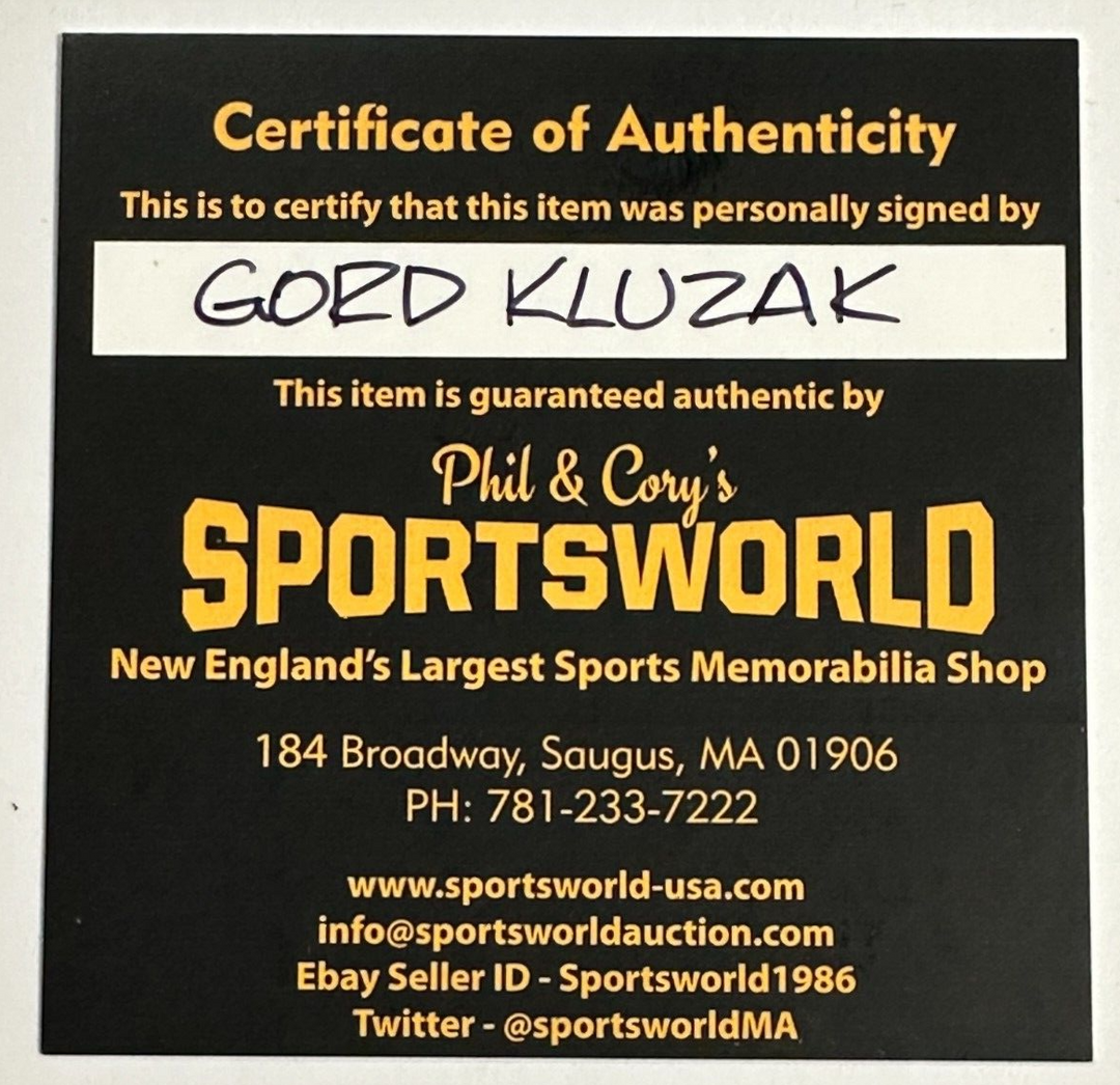 Gord Kluzak Autographed 100th Anniversary Boston Bruins Hockey Puck