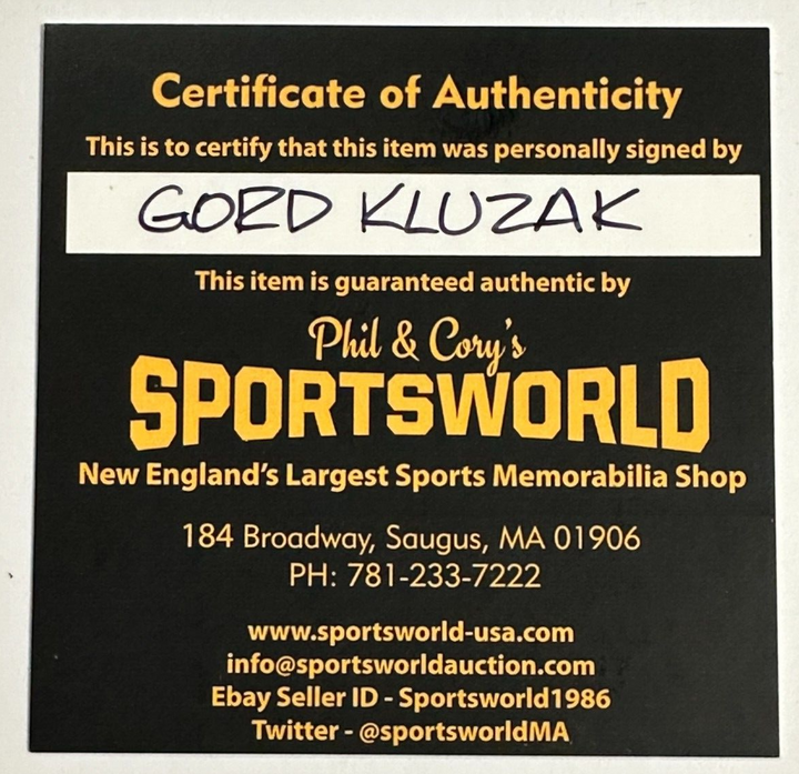 Gord Kluzak Autographed 100th Anniversary Boston Bruins Hockey Puck