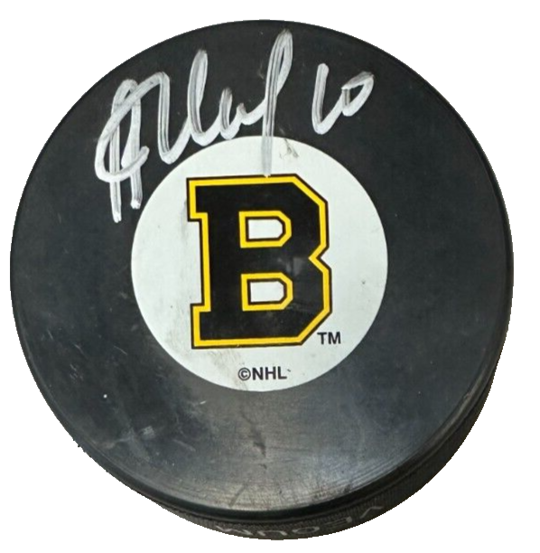 Alexei Zhamnov Autographed Boston Bruins Hockey Puck NHL
