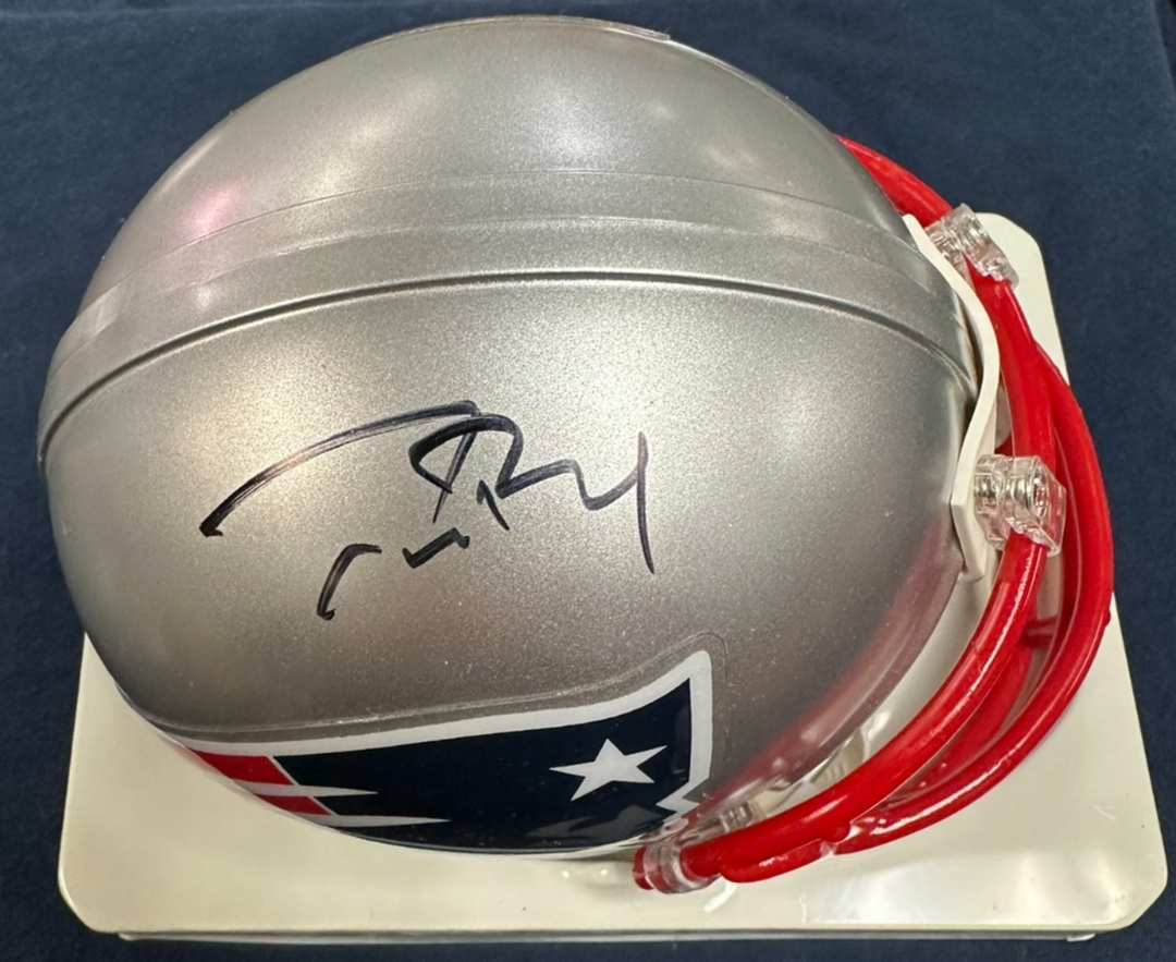 Tom Brady Autographed New England Patriots Mini Helmet Patriots LOA