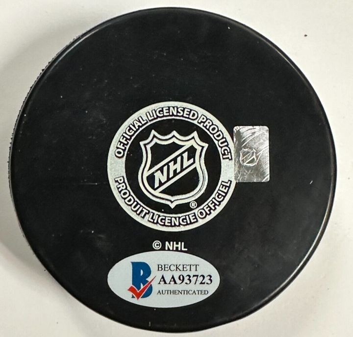 Garry Peters Autographed Boston Bruins Puck W/ 1972 Bruins Insc NHL BAS