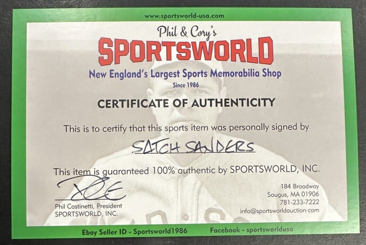 Tom Satch Sanders Autographed Boston Garden Final Game Program
