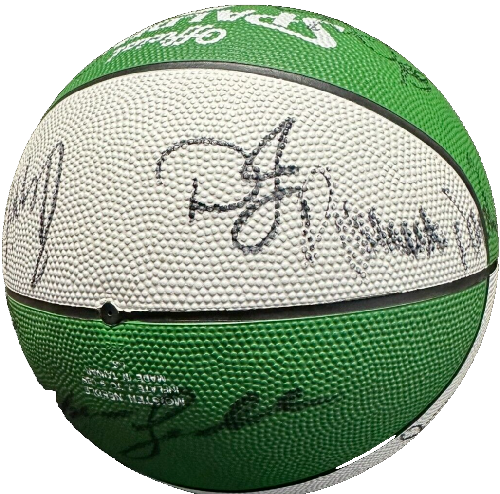 1988-89 Boston Celtics Team Autographed Basketball Bird Parish McHale Lewis DJ