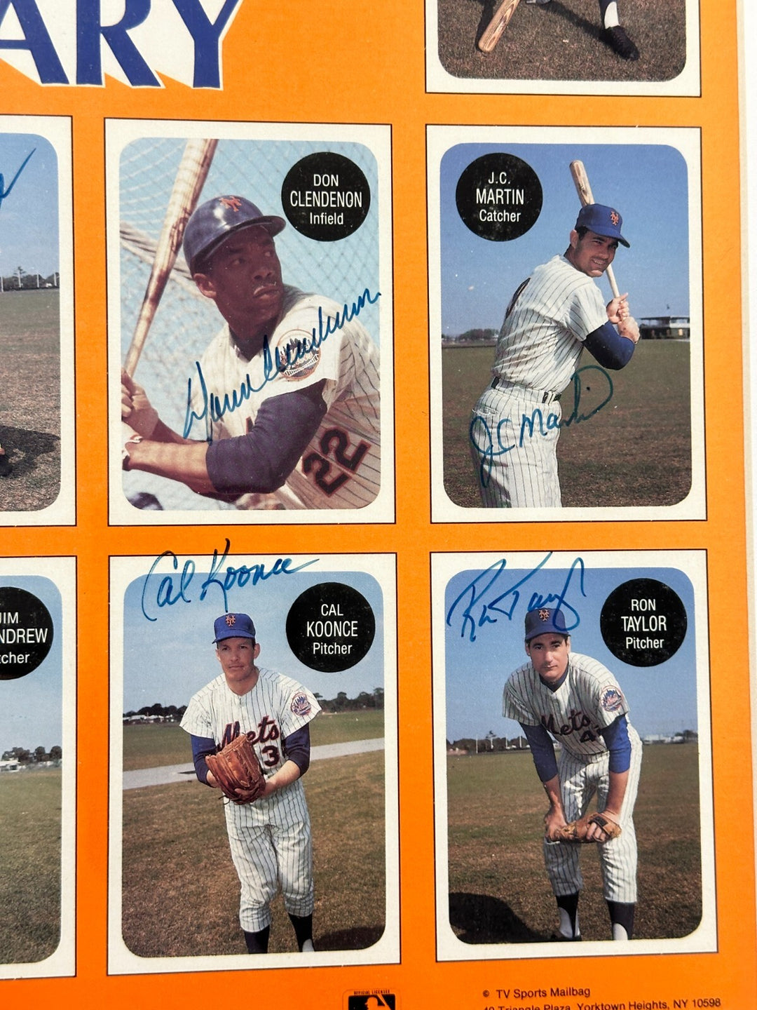 1969 New York Mets 20th Anniversary Autographed Print Framed Koosman Agee Jones