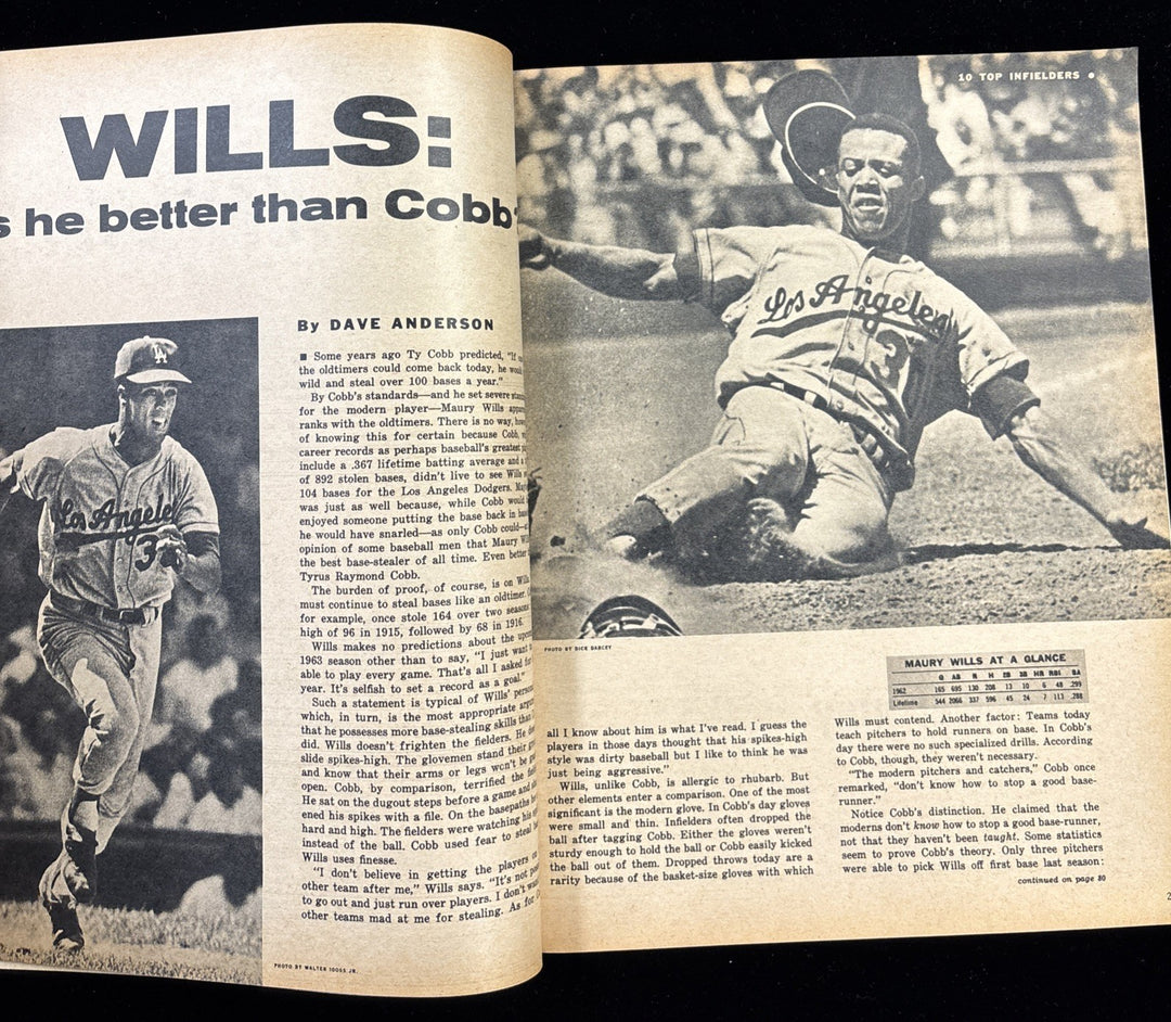 1963 Dell Sports baseball magazine Maury Wills Los Angeles Dodgers