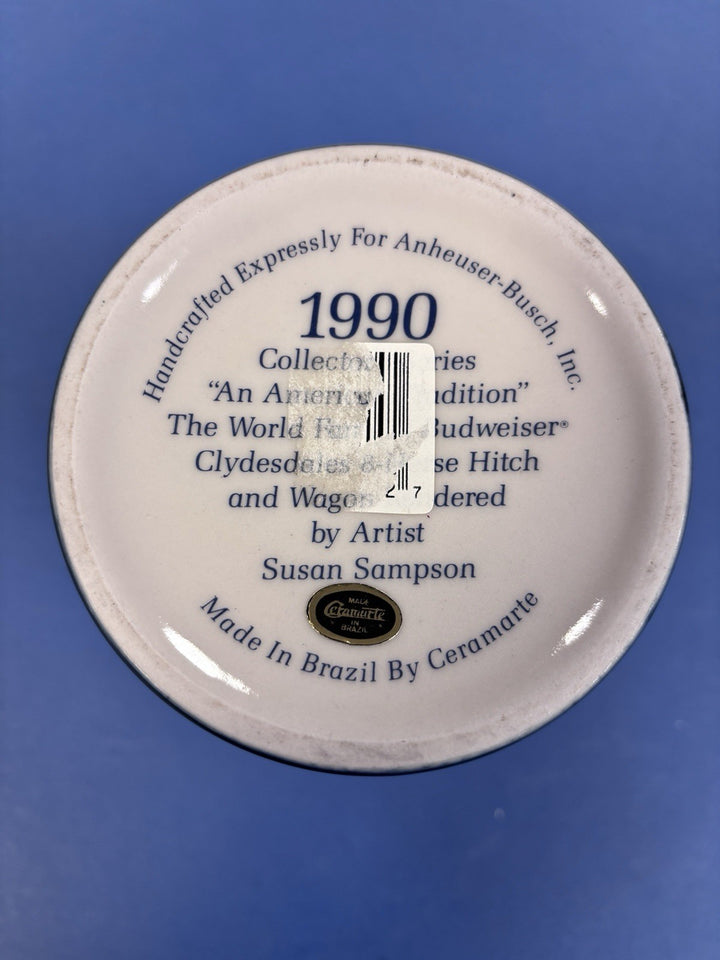 1990 Budweiser Holiday Christmas Stein Mug Collector Series