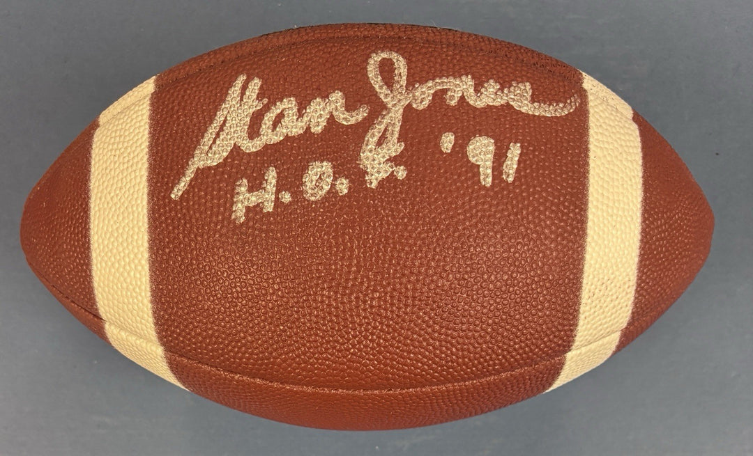 Stan Jones HOF Signed Wilson Football Chicago Bears Sportsworld COA