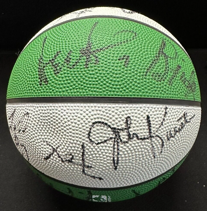 1995-96 Boston Celtics Team Autographed Basketball DJ Jones Radja