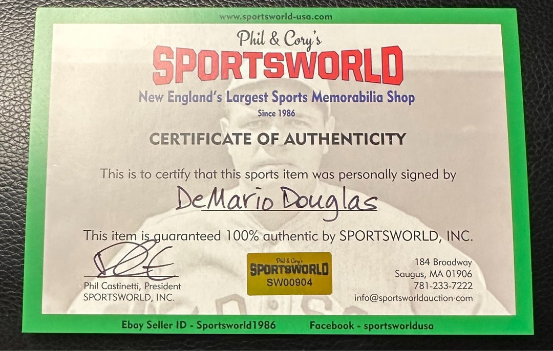 DeMario "Pop" Douglas Autographed New England Patriots Mini Helmet