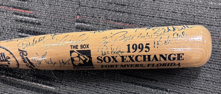 1995 Sox Exchange Fantasy Camp Signed Baseball Bat Johnny Pesky Gary Bell Etc.