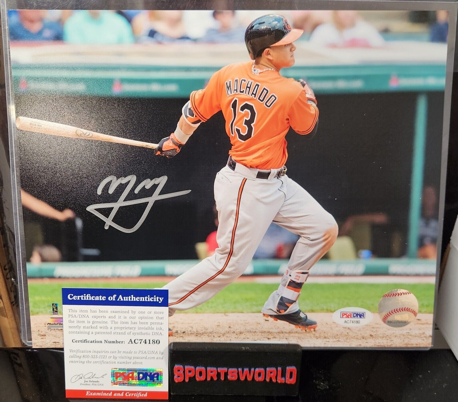 Manny Machado Signed 8x10 Baltimore Orioles San Diego Padres PSA COA ...