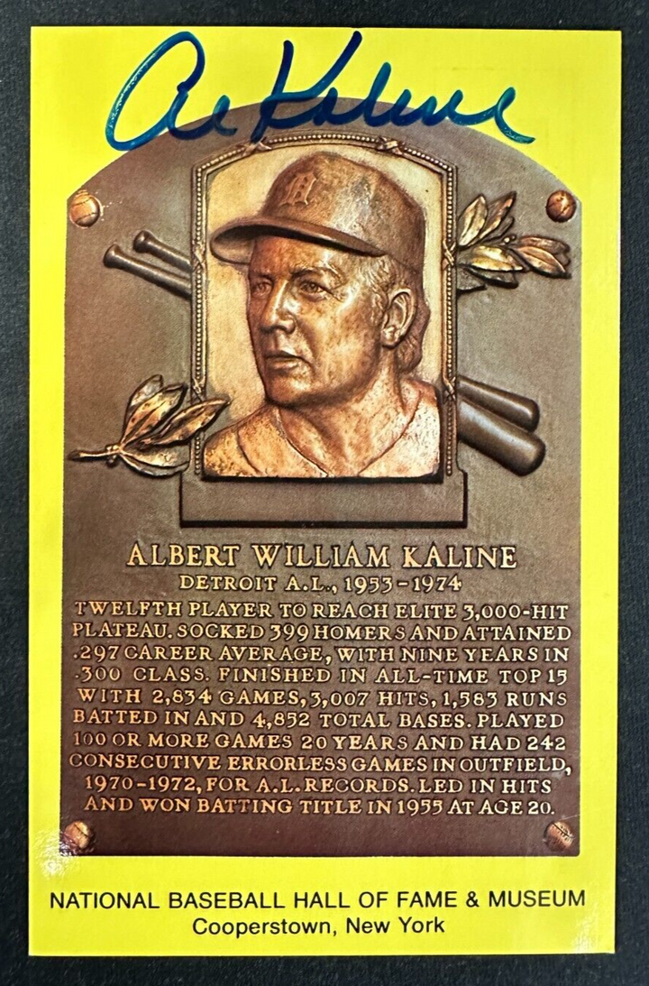 Al Kaline Autographed MLB Hall Of Fame Postcard Detroit Tigers BAS