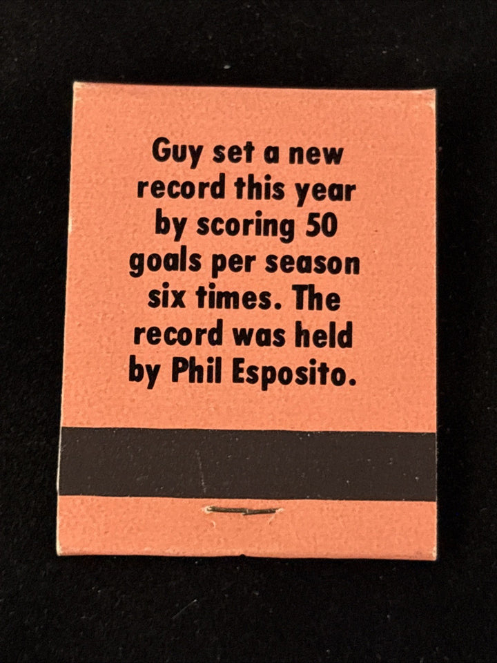 1980 Liberty Superstars Matchbook Salmon Guy LaFleur No. 4 Montreal Canadians