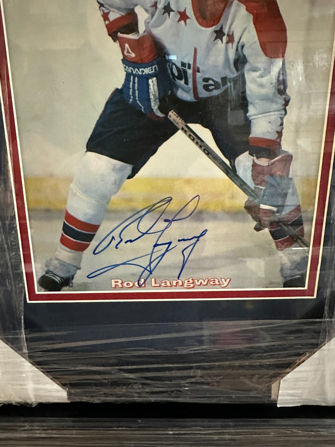 Rod Langway Autographed 8x10 Photo Framed Washington Capitals HOF