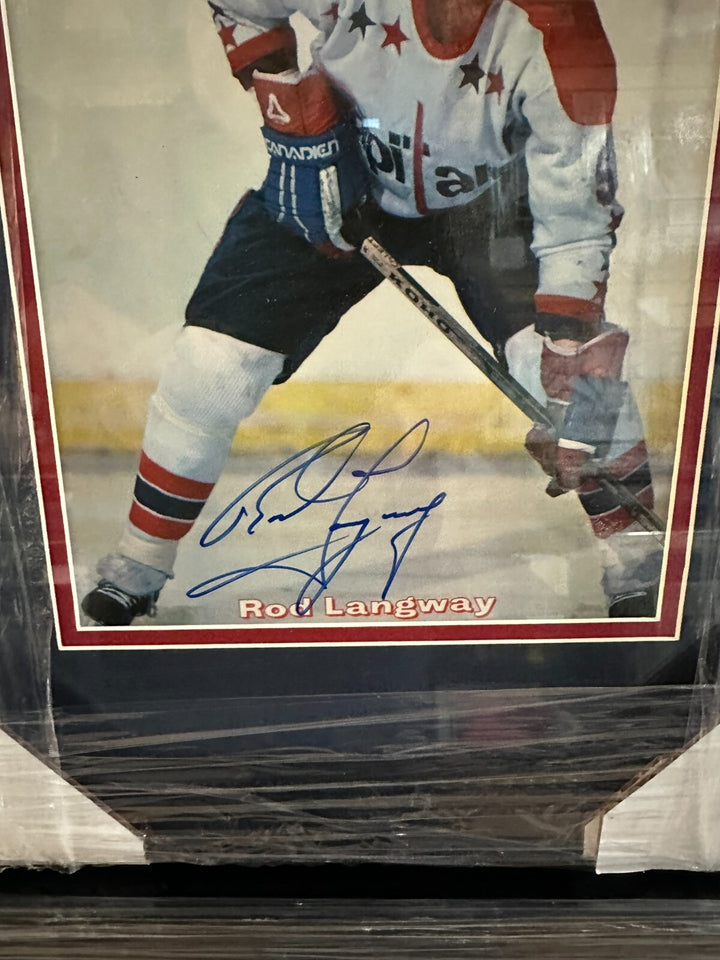 Rod Langway Autographed 8x10 Photo Framed Washington Capitals HOF