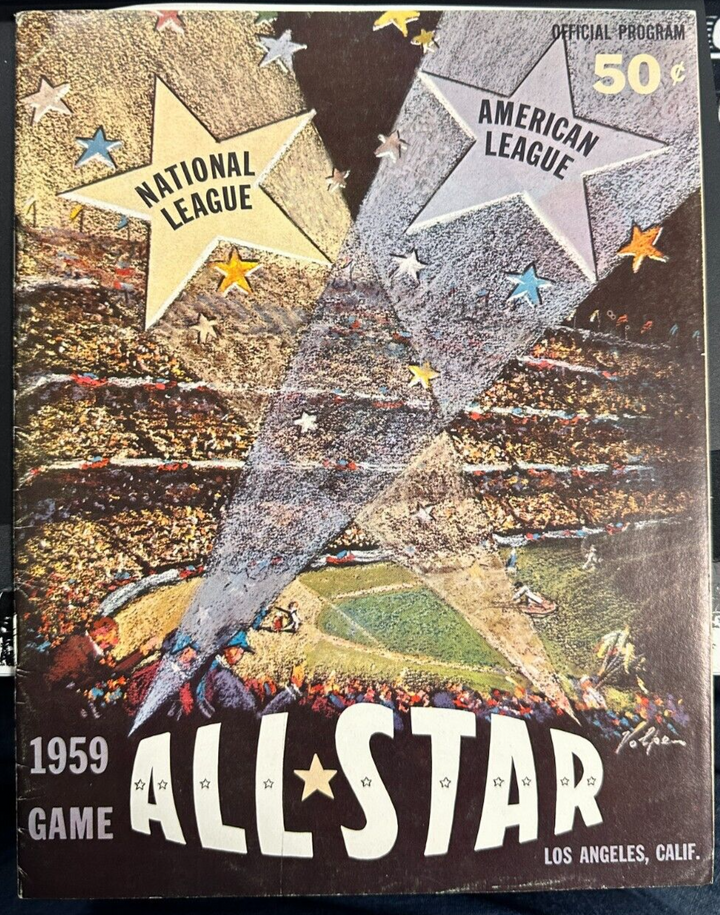 1959 MLB Baseball All-Star Game Program Dodger Stadium 5-3 AL Berra Robinson HR