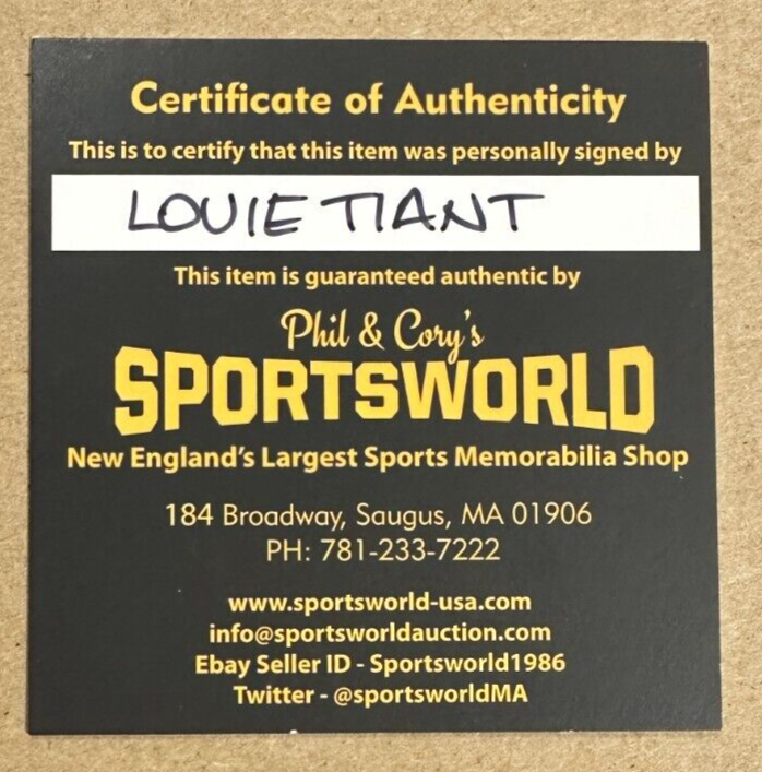 Louie Tiant Autographed 8x10 Photo Framed Boston Red Sox