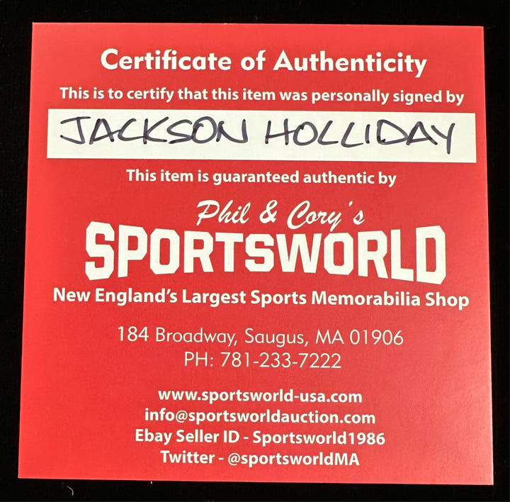 Jackson Holiday Autographed Official Major League Baseball Orioles