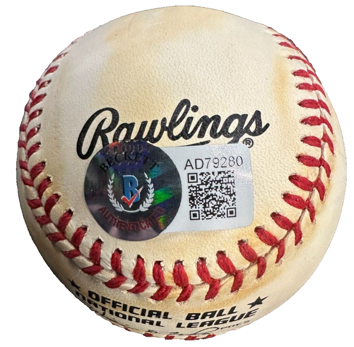 Buck O'Neil Autographed National League Baseball HOF Negro League BAS