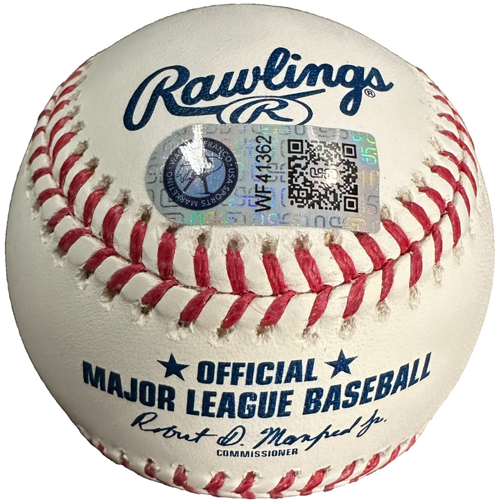 Wander Franco Autographed OML Baseball Tamp Bay Rays W/ MLB Debut 6/22/21