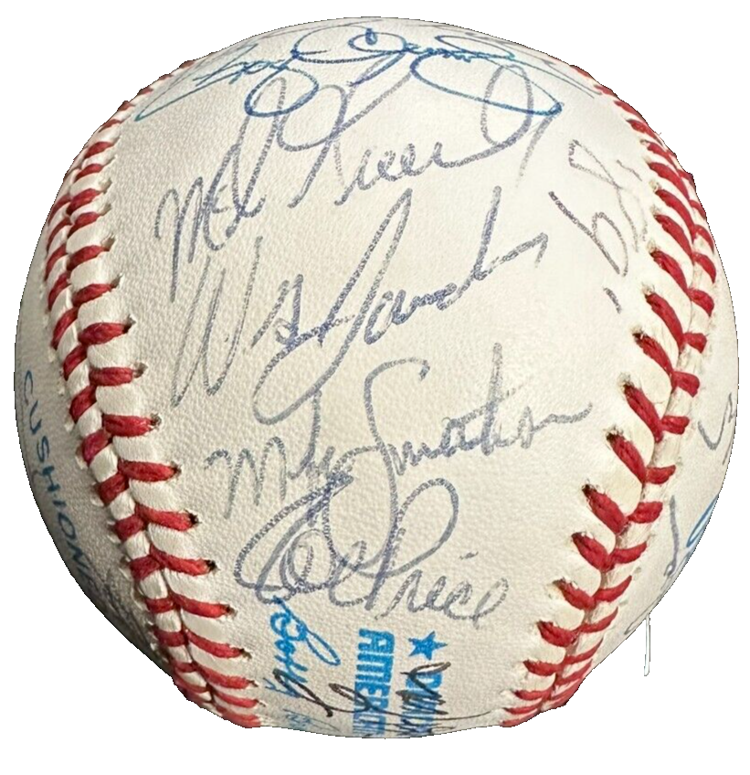 1989 Boston Red Sox Team Autographed Baseball Clemens Boggs Rice Smith