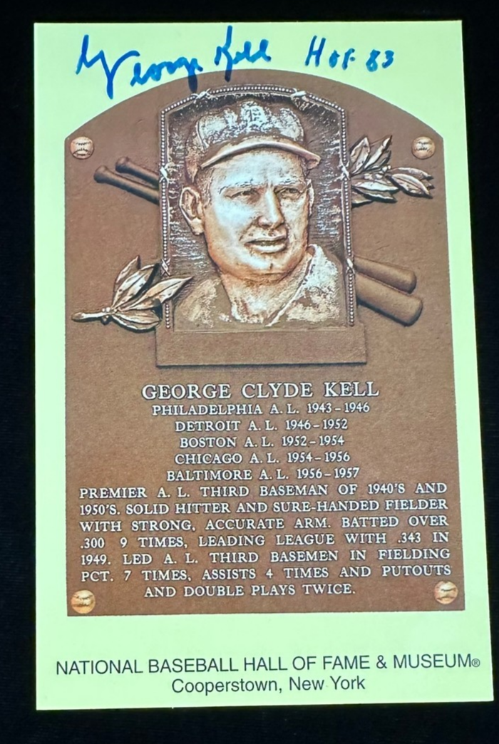 George Kell Autographed MLB Hall Of Fame Postcard Detroit Tigers
