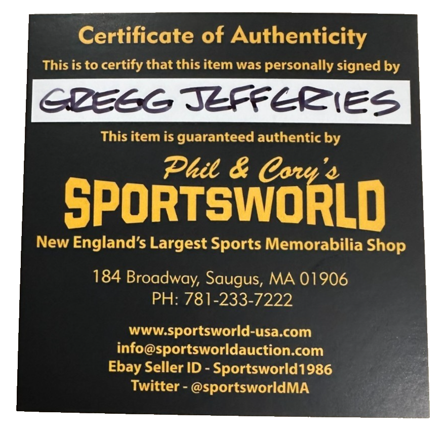 Gregg Jeffreies Autographed Official National League Baseball New York Mets