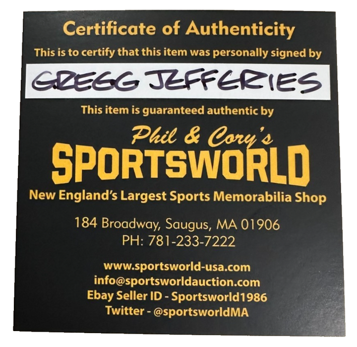 Gregg Jeffreies Autographed Official National League Baseball New York Mets