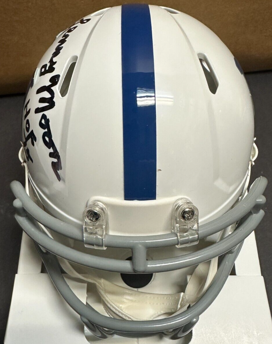 Lenny Moore Autographed Baltimore Colts Speed Mini Helmet W/ HOF 75