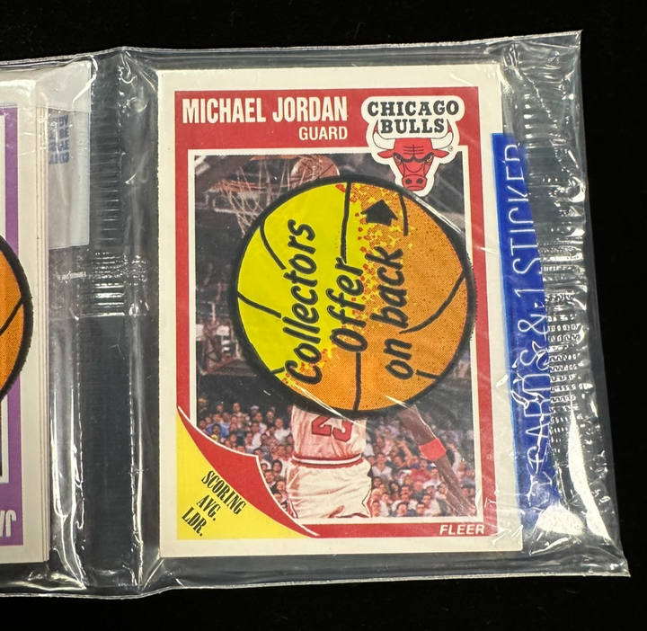 1989 Fleer Basketball Rack Pack Michael Jordan Card on Front & Barkley on Back