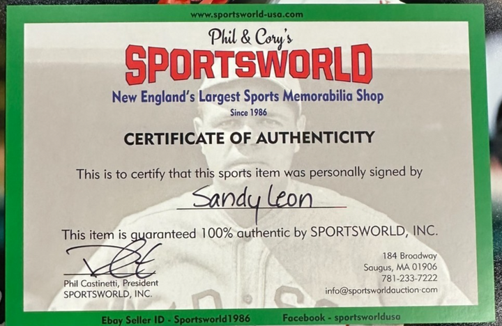 Sandy Leon Autographed Boston Red Sox 8x10 Photo