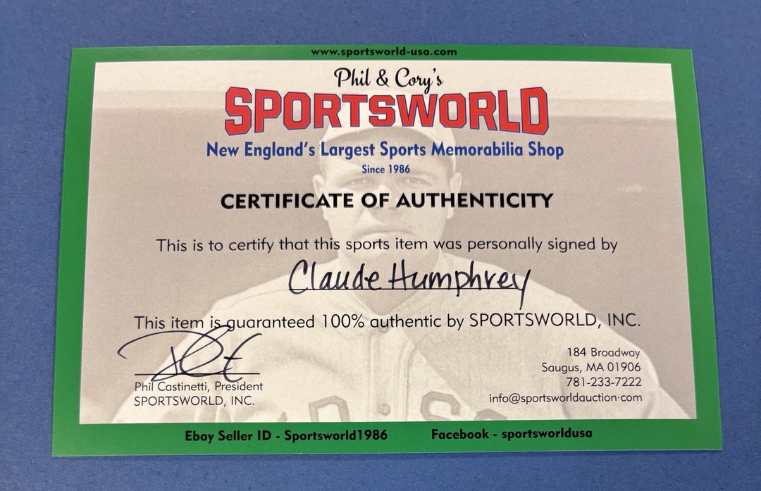 Claude Humphrey HOF Signed Wilson Football Atlanta Falcons Sportsworld COA