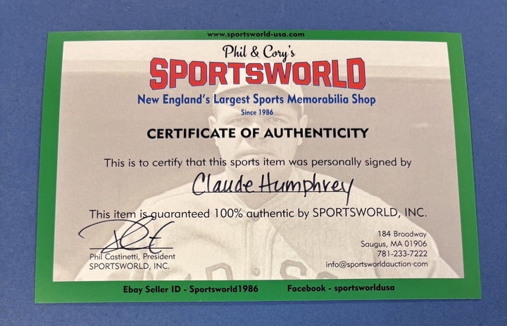 Claude Humphrey HOF Signed Wilson Football Atlanta Falcons Sportsworld COA