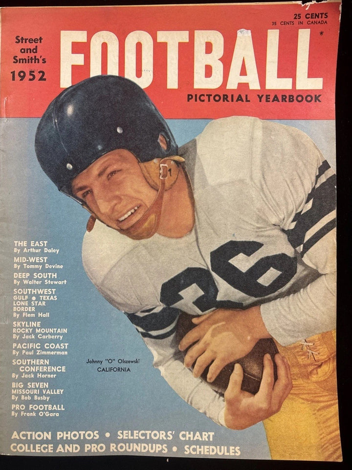 1952 Street & Smiths Football Pictorial Yearbook Johnny Olszewski California