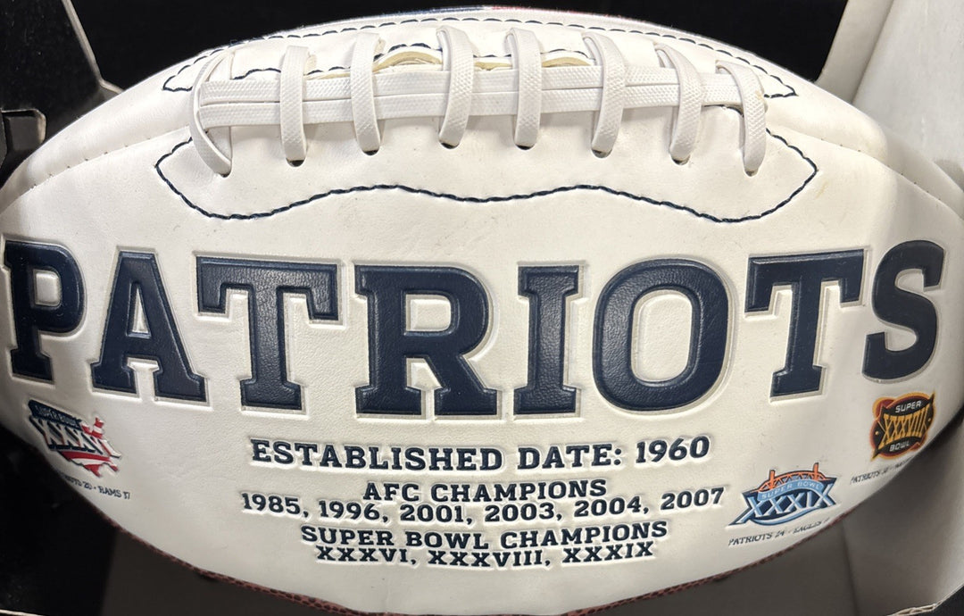 Dan Koppen New England Patriots Autographed White Panel Full Size Football COA