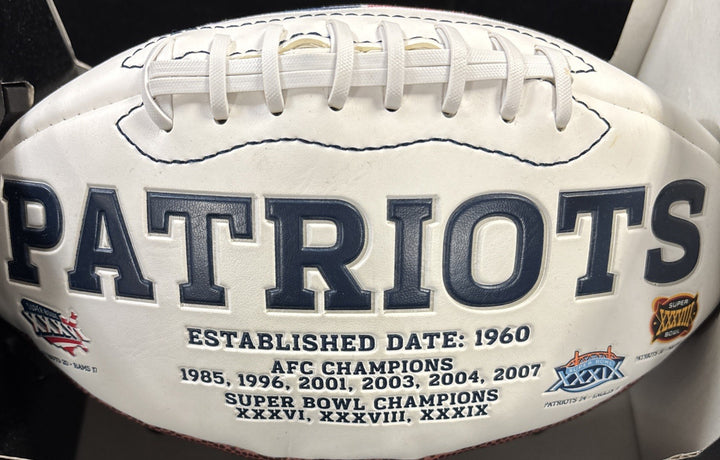 Dan Koppen New England Patriots Autographed White Panel Full Size Football COA