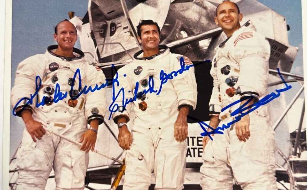 Pete Conrad Alan Bean Richard Gordon Apollo 12 Astronauts Signed 8x10 Photo BAS