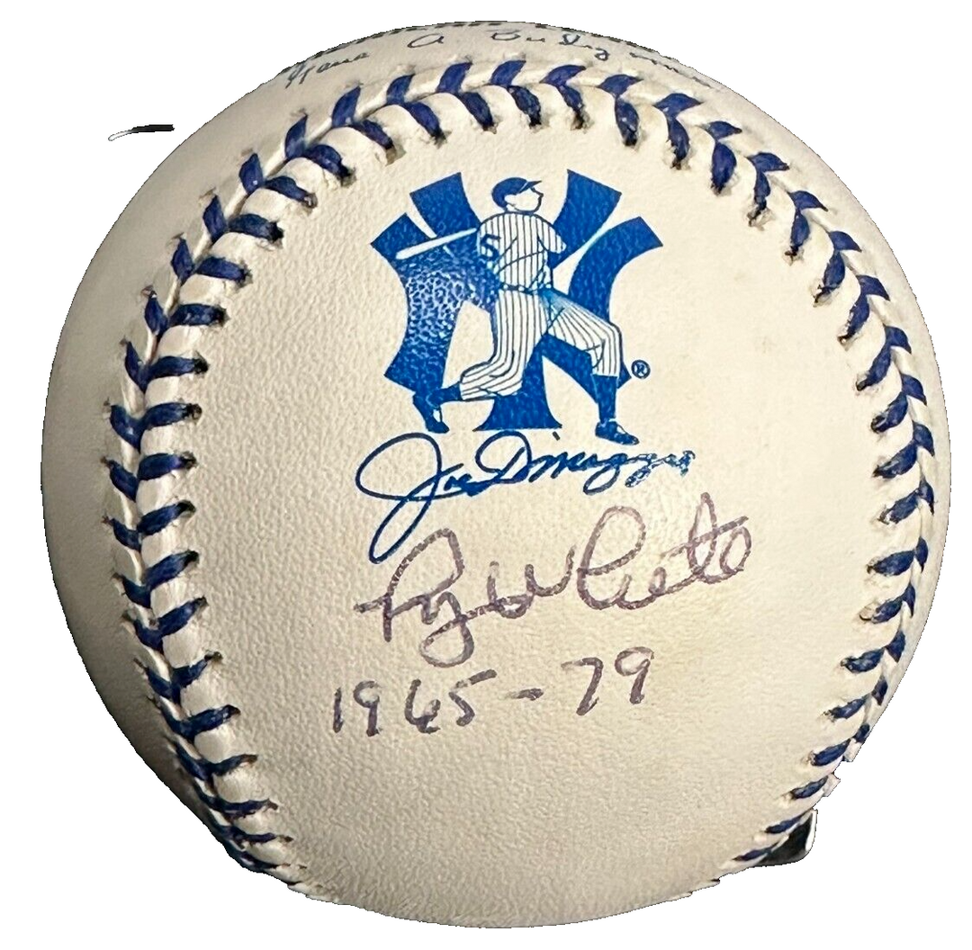 Roy White Autographed W/ 1965-79 Joe DiMaggio Commemorative Baseball Yankees