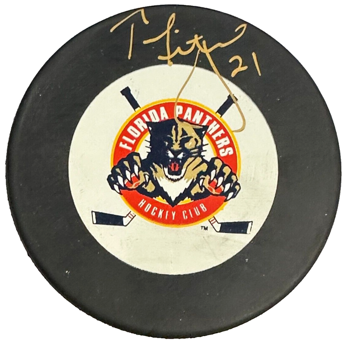 Tom Fitzgerald Autographed Florida Panthers Hockey Puck NHL