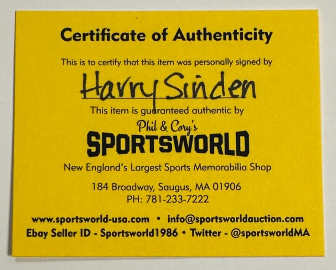Harry Sinden Autographed Boston Bruins 100th Anniversary Puck NHL
