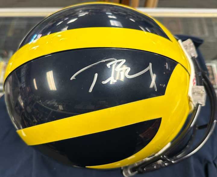 Tom Brady Autographed University of Michigan Full Size Authentic Helmet TRISAR