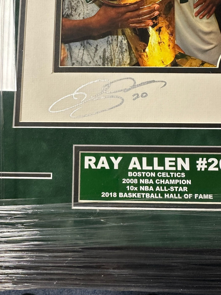 Ray Allen Autographed 8x10 Boston Celtics 2008 NBA Finals Celebration Photo BAS